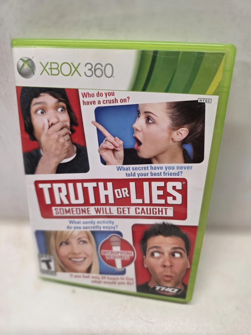Truth or Lies Xbox 360 2010 THQ Tested Working Complete Case Disc Microphone Req